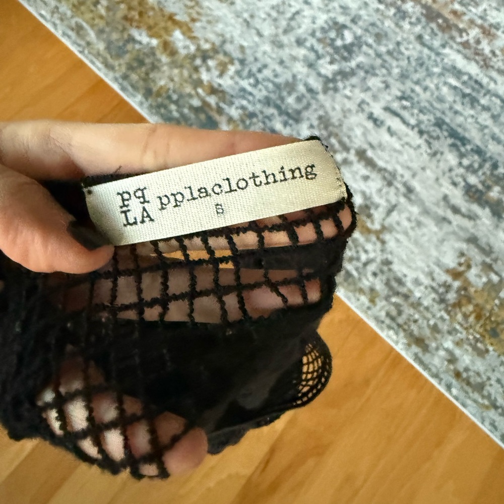 Black Crochet Sweater, Small - Picture 5 of 7